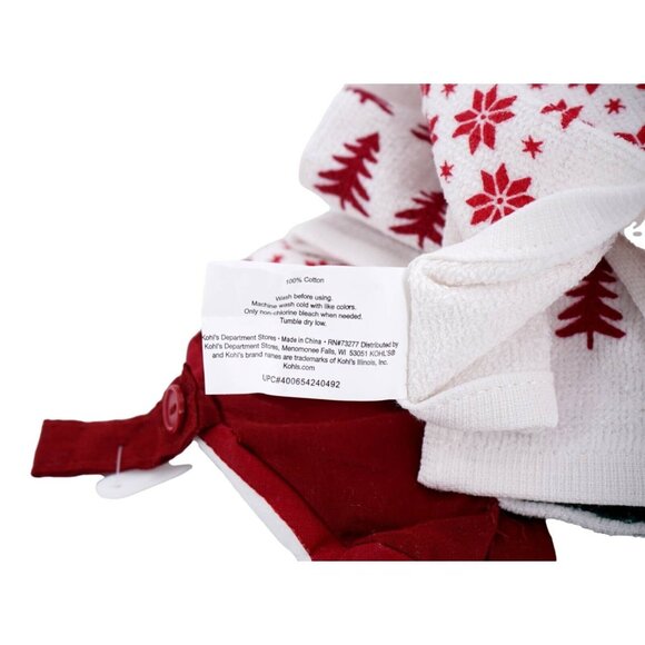 St Nicholas Square Kitchen Towels Christmas Snowman Set Of 2 100% Cotton - Picture 4 of 5